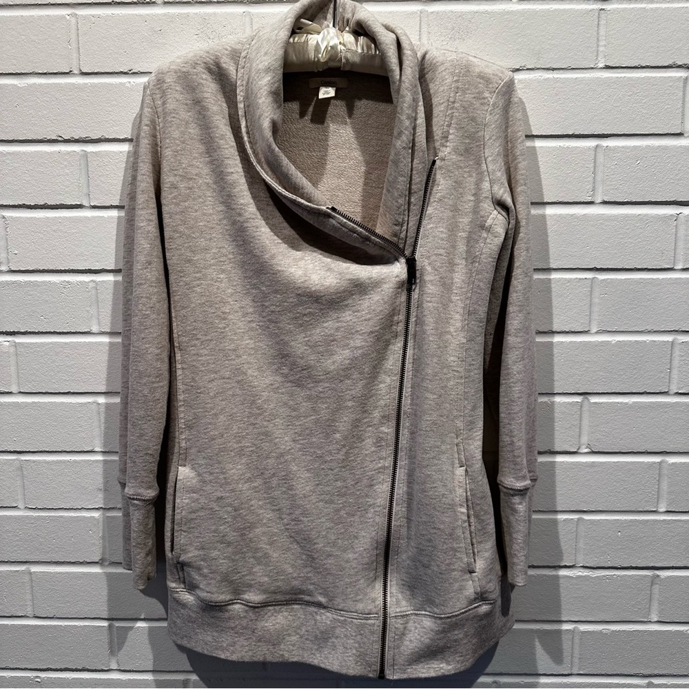 Nordstrom Caslon oatmeal zip cardigan